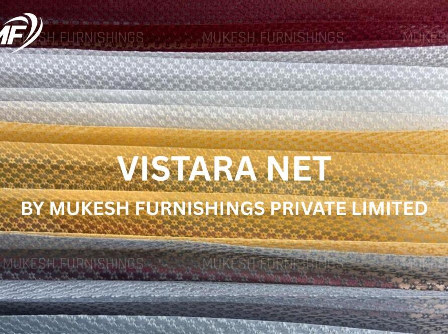 Vistara Net curtain fabric by Mukesh Furnishings – elegant lightweight net for modern interiors