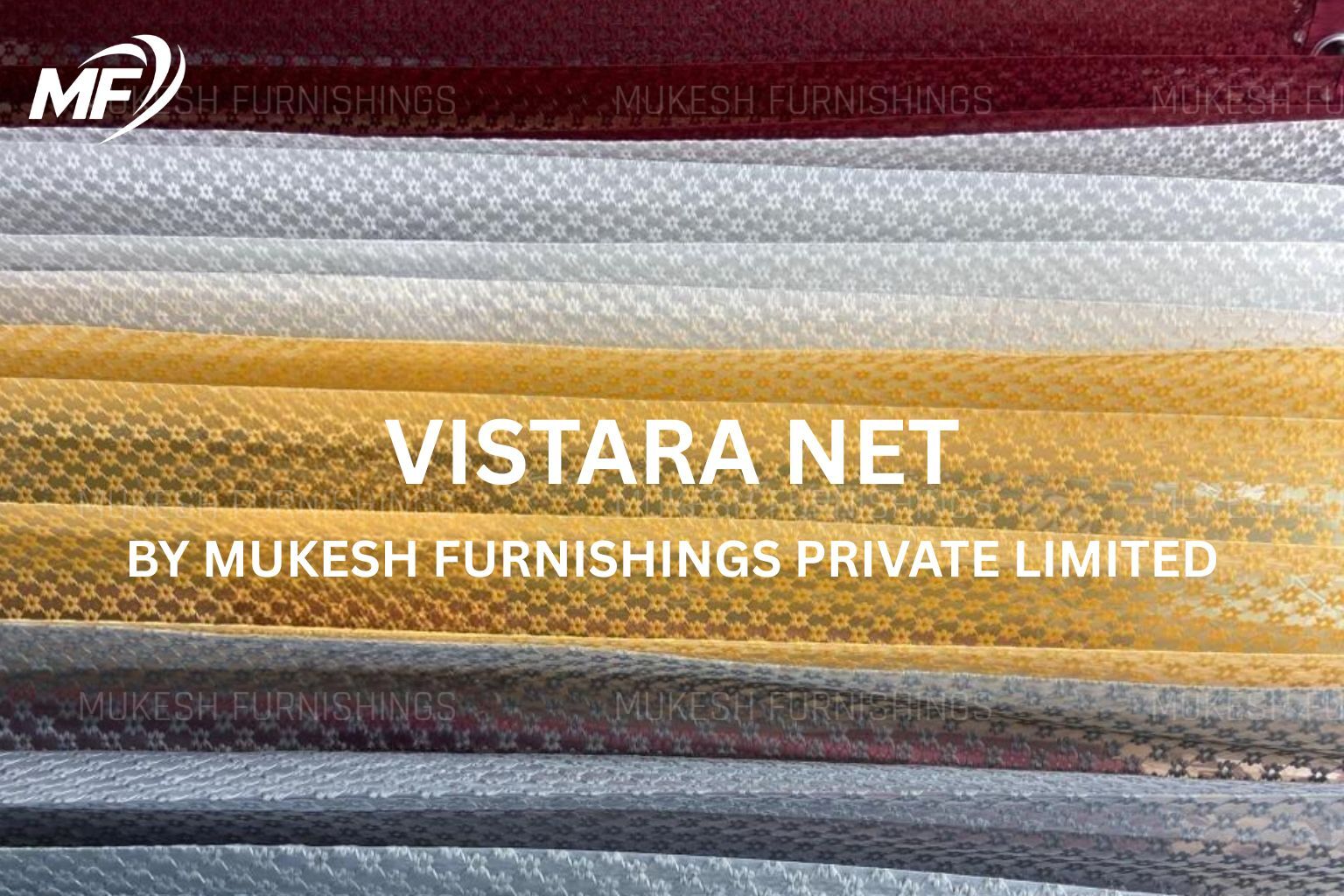 Vistara Net curtain fabric by Mukesh Furnishings – elegant lightweight net for modern interiors