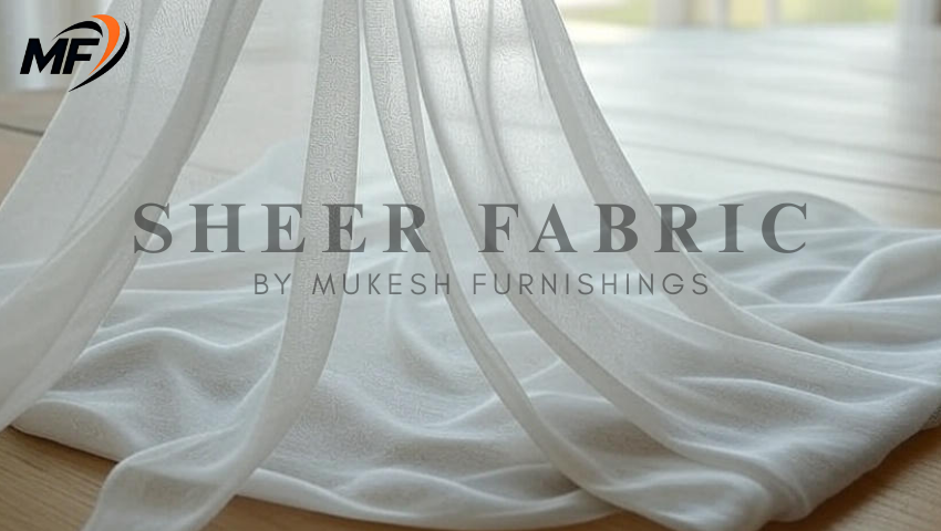 Sheer Material in chiffon, organza, and voile – lightweight semi-transparent material for dresses, curtains, and home décor.