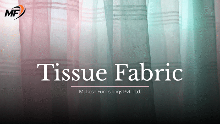 Elegant tissue curtain fabric in soft pastel shades by Mukesh Furnishings Pvt. Ltd.