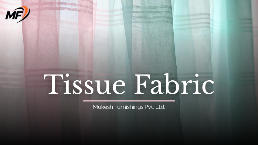 Elegant tissue curtain fabric in soft pastel shades by Mukesh Furnishings Pvt. Ltd.